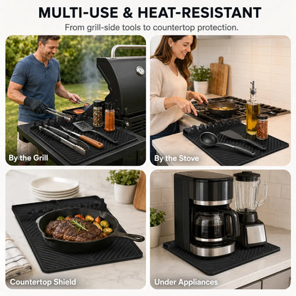 16.5x11' Silicone Mat – Heat Resistant, Dishwasher Safe, Non-Slip for Grill & Counter