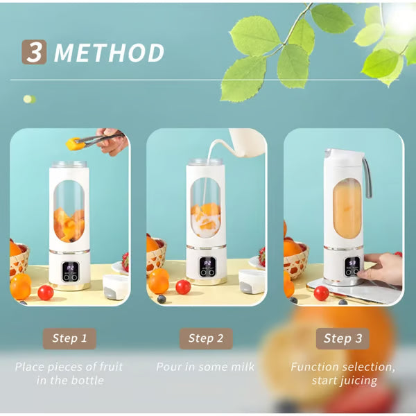 🍹 Portable Smoothie Blender – Smart LED Display & USB Rechargeable Design