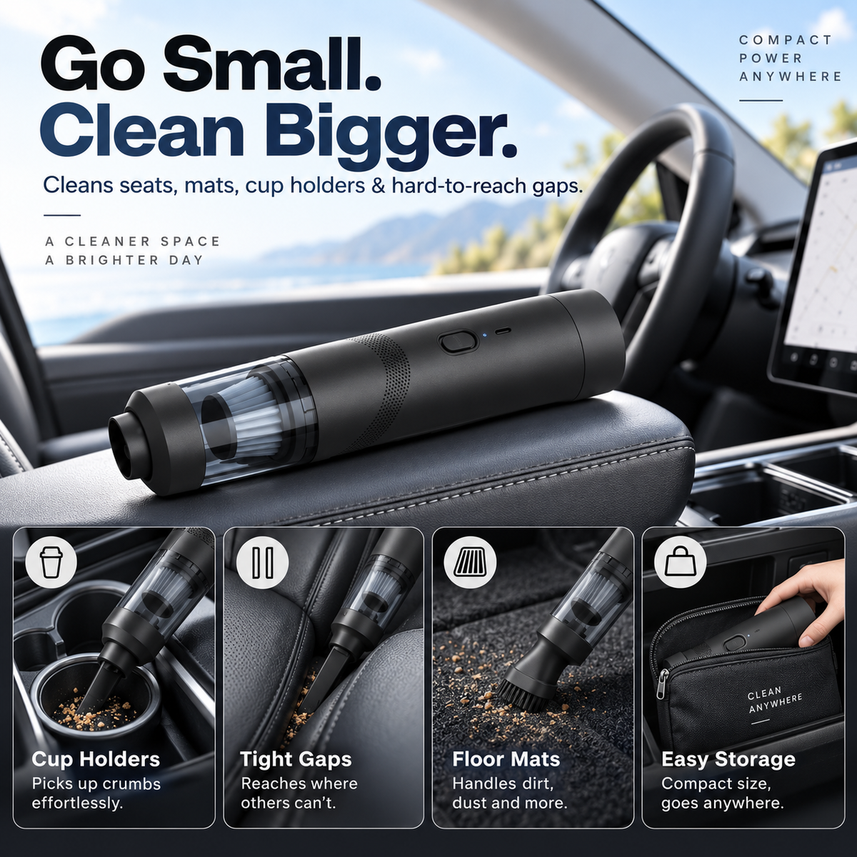 💥LAST DAY SALE 50% OFF💥 Cordless Handheld Car Vacuum
