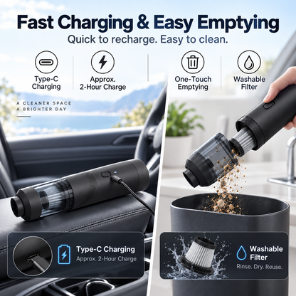 💥LAST DAY SALE 50% OFF💥 Cordless Handheld Car Vacuum