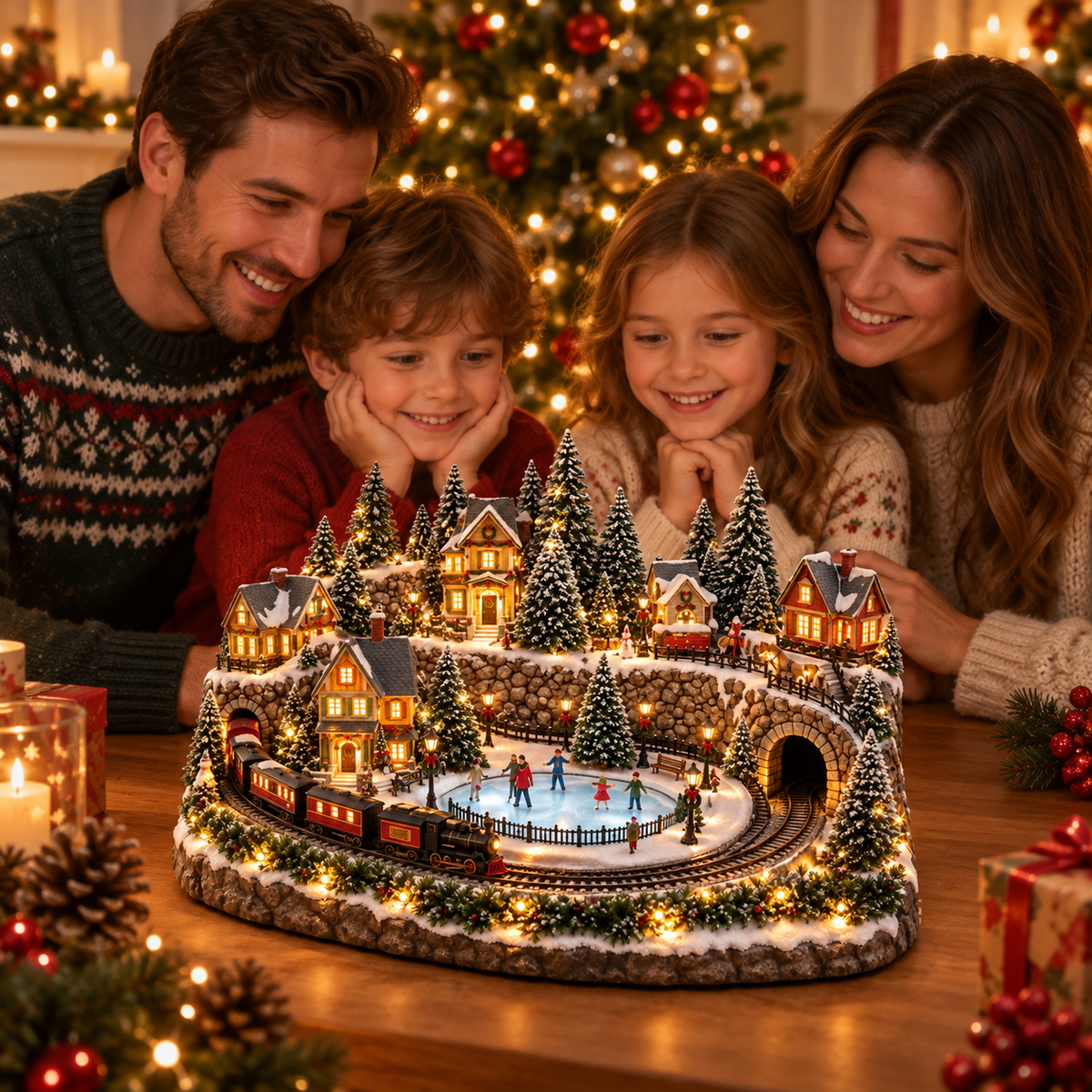 🎄✨ magical lighted christmas village – animated holiday decoration with festive charm 🎁