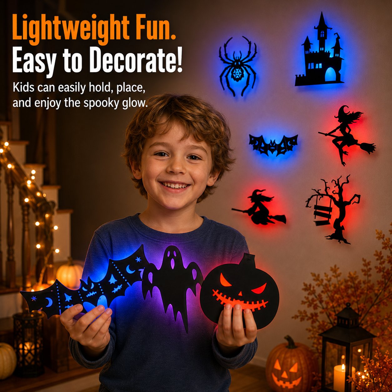 🎃 3D Light-Up Halloween Wall Decals — Turn Any Wall Into a Spooky Glow Show! 👻✨