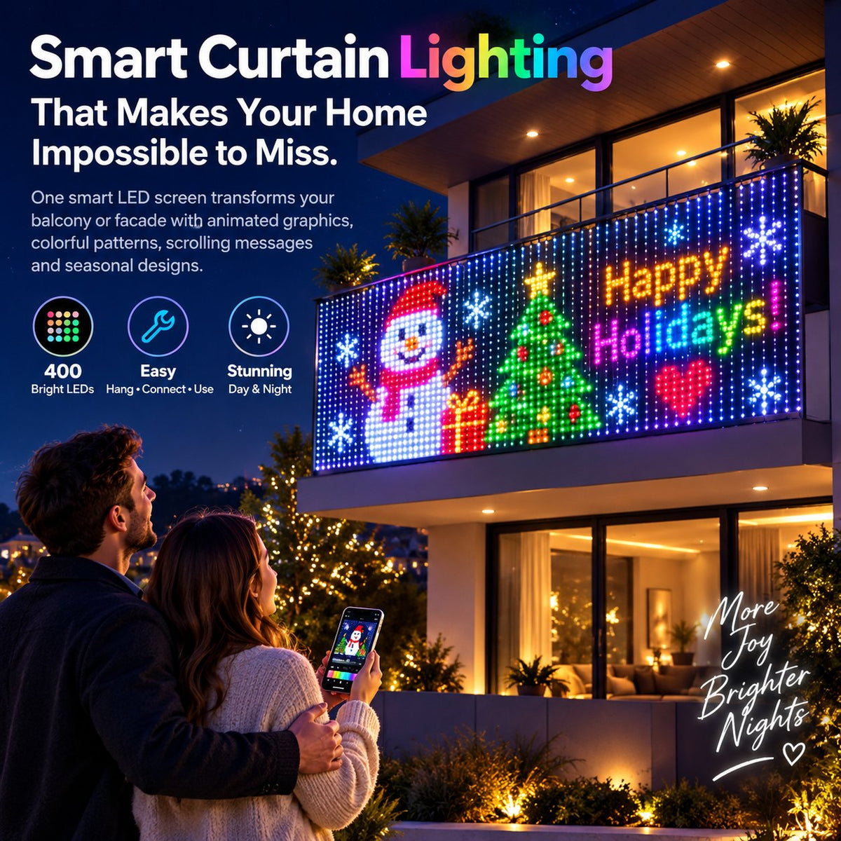 Ahlwocore animated LED mesh curtain product image 1