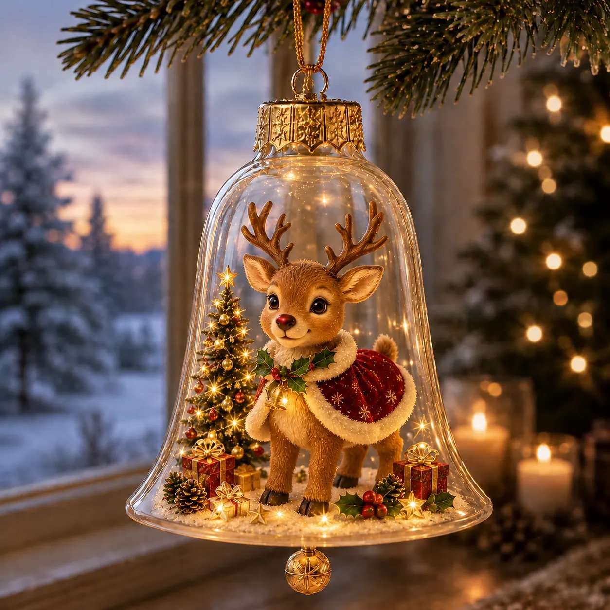 ✨🎄 Illuminated Christmas Story Ornament – Light‑Up Mini Holiday Scene