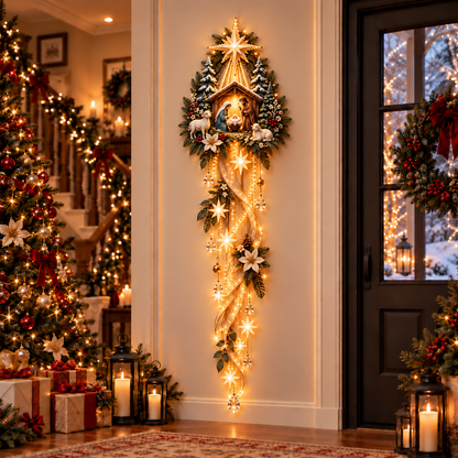 ⏳ Last Day 52% OFF – ✝️ Nativity Starfall Wall Light | Warm Golden Bethlehem Glow for Christmas Walls & Faith-Filled Homes ⭐