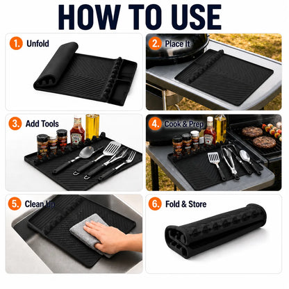 16.5x11' Silicone Mat – Heat Resistant, Dishwasher Safe, Non-Slip for Grill & Counter