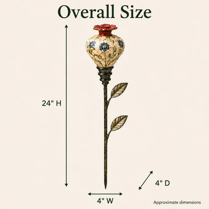 🐦🌸 Vintage Hummingbird Feeder Garden Stake – Decorative Outdoor Bird Feeder
