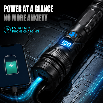 🔥Last Day 53% OFF⚡️High-power flashlight-Zoomable Beam & Emergency Power Bank