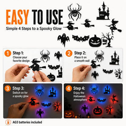 🎃 3D Light-Up Halloween Wall Decals — Turn Any Wall Into a Spooky Glow Show! 👻✨
