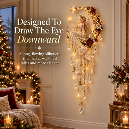 🔥 Last Day 50% OFF –Angel’s Moonlit Starfall – Lighted Christmas Angel Wall Decor 🪽