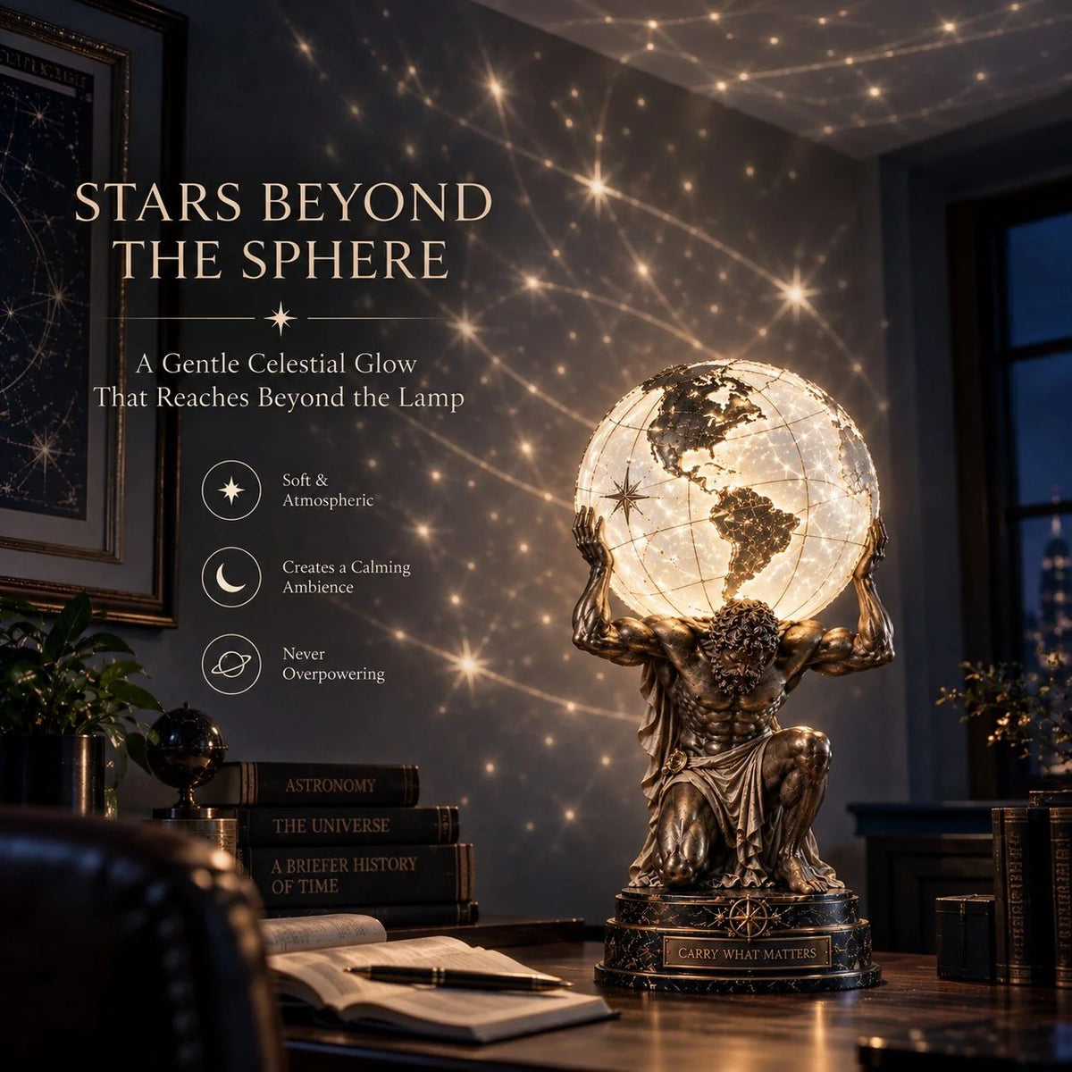 💯🌍 Atlas Illuminated World Sphere Lamp🌌