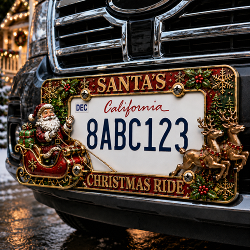 🔥LAST DAY 70% OFF-🎄Christmas License Plate Frame – Festive Style for Every Ride