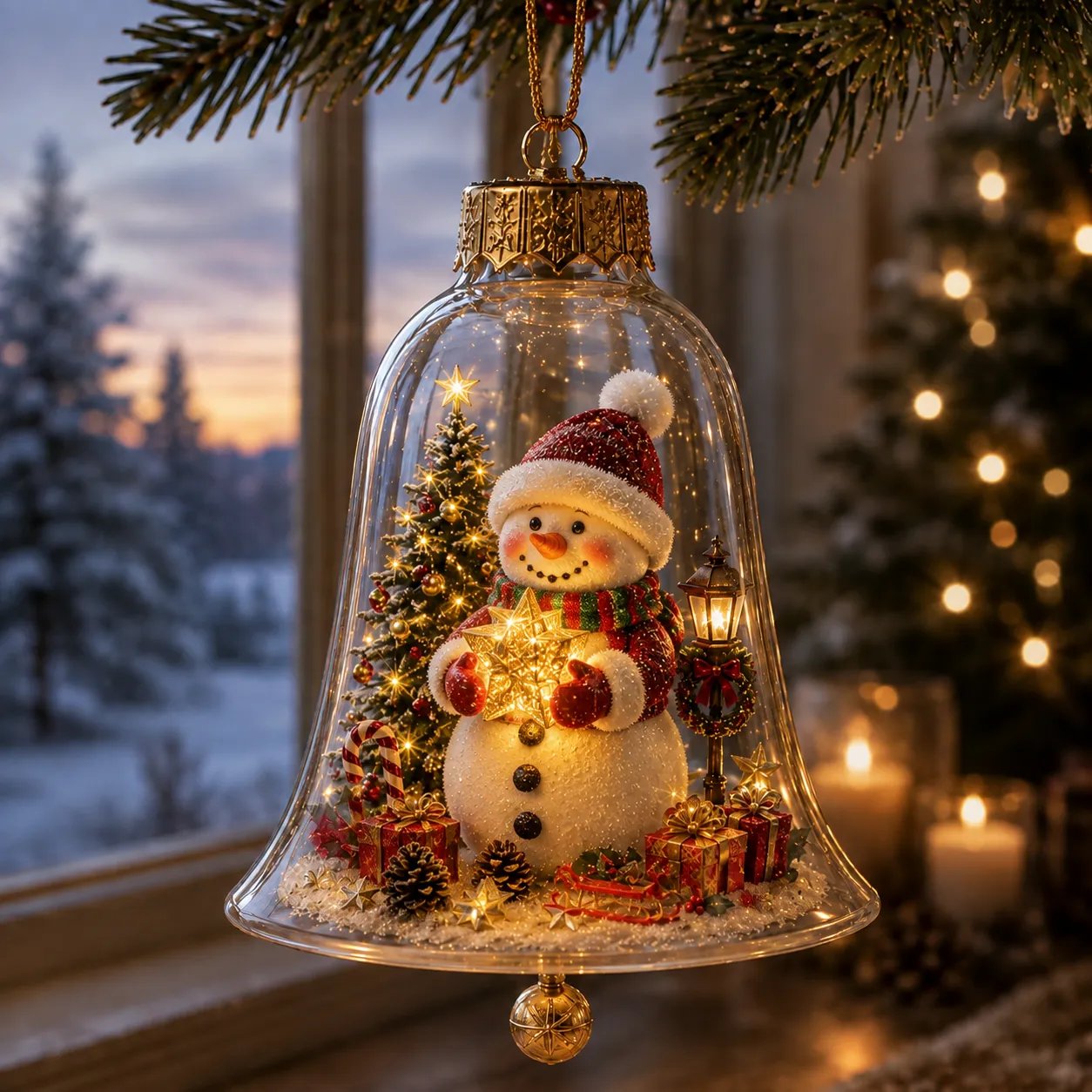✨🎄 Illuminated Christmas Story Ornament – Light‑Up Mini Holiday Scene