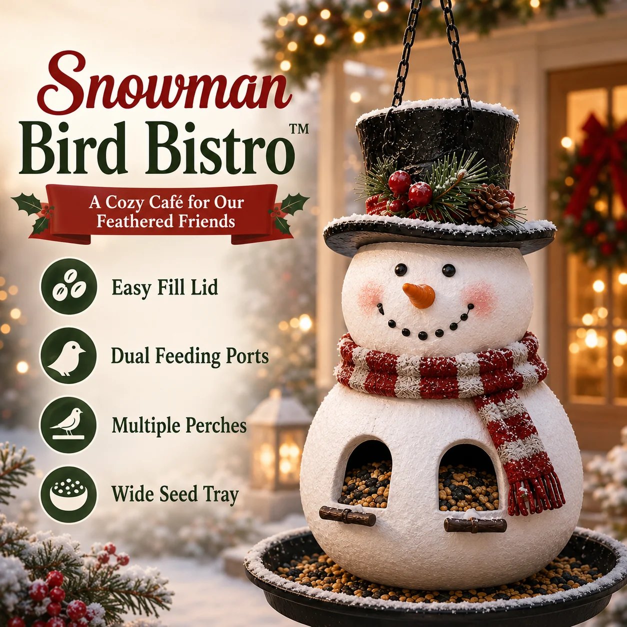 🐦Christmas Themed Bird Feeder Set | Decorative Hanging Backyard Feeders