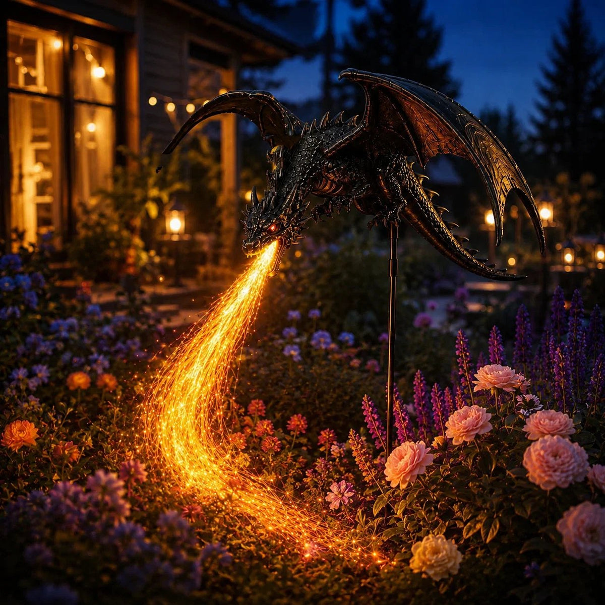 🔥 The price is limited! 🐲Solar Dragon Garden Light, Realistic Flickering Flame LED🔥