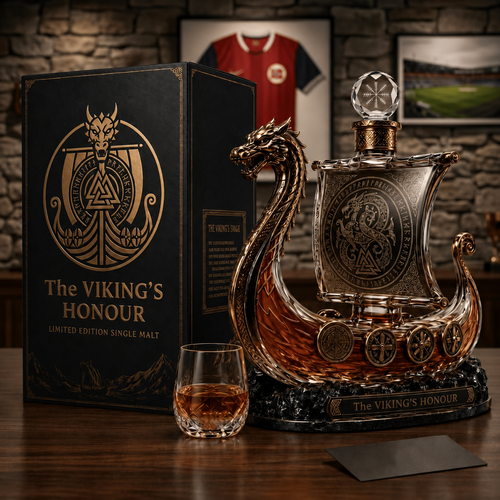 🛡️⚔️A Bold Centerpiece for Your Home Bar - Limited Edition Viking Dragon Ship Crystal Decanter🥃