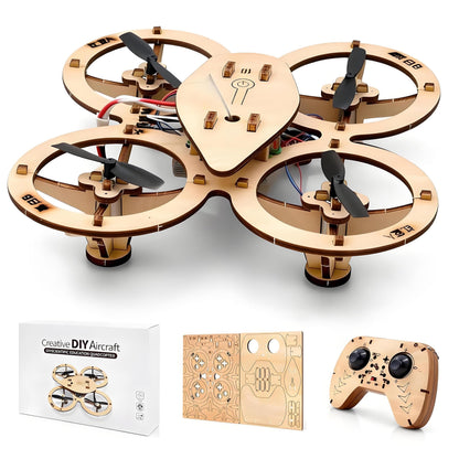 🏆 DIY Wooden RC Drone Kit – STEM Building Toy for Teens & Adults