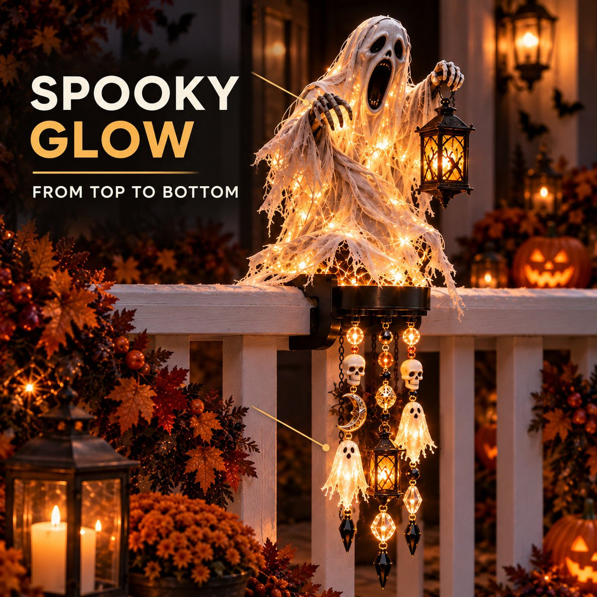 👻🎃 Halloween Character Cascade Railing Lights
