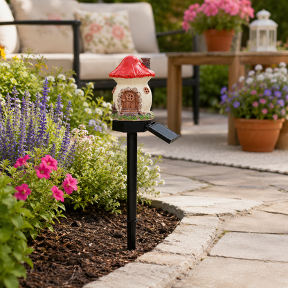 🍄Make Your Garden Into A Wonderland✨Solar Fairy-Tale Mushroom Cottage Garden Light