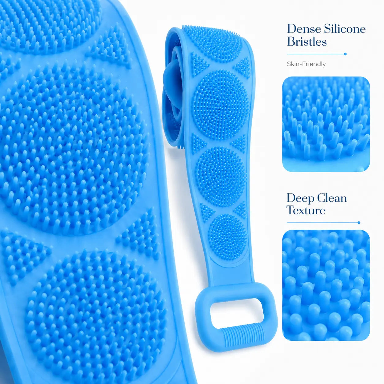 Silicone Bath Brush, Double-Sided Back Scrubber for Body Cleansing & Exfoliating