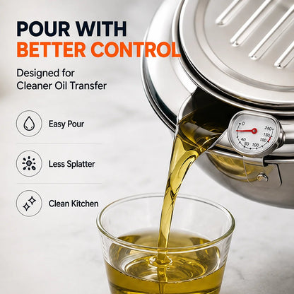 Last Day 60 % OFF🍟 Fry Crispy Food at Home – Stovetop Deep Fryer Pot with Thermometer & Drain Rack