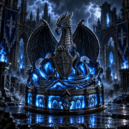 🐉 Gothic Dragon Guardian – Glowing Medieval Fantasy Decor