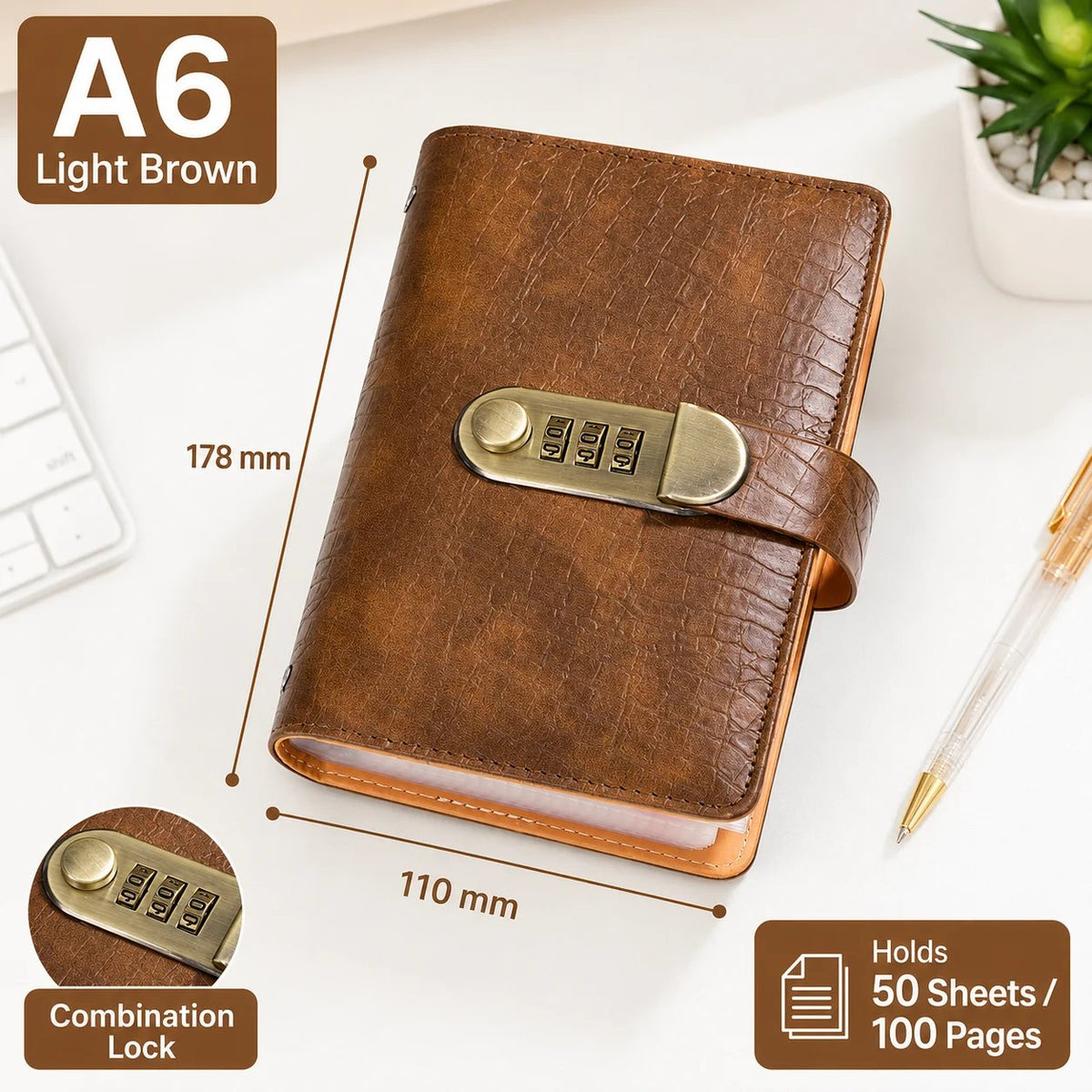 📒🔒 LAST DAY 50% OFF！Lockable A6 Money Savings Notebook with 3-Digit Code L