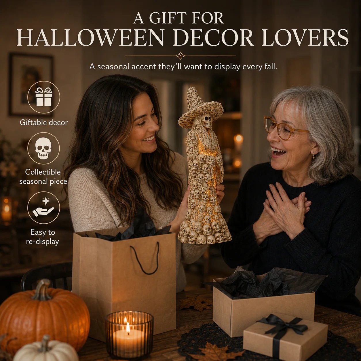 ⚠️Going Fast! Skeleton Witch Light‑Up Ornament | 47% Off Halloween Flash Sale