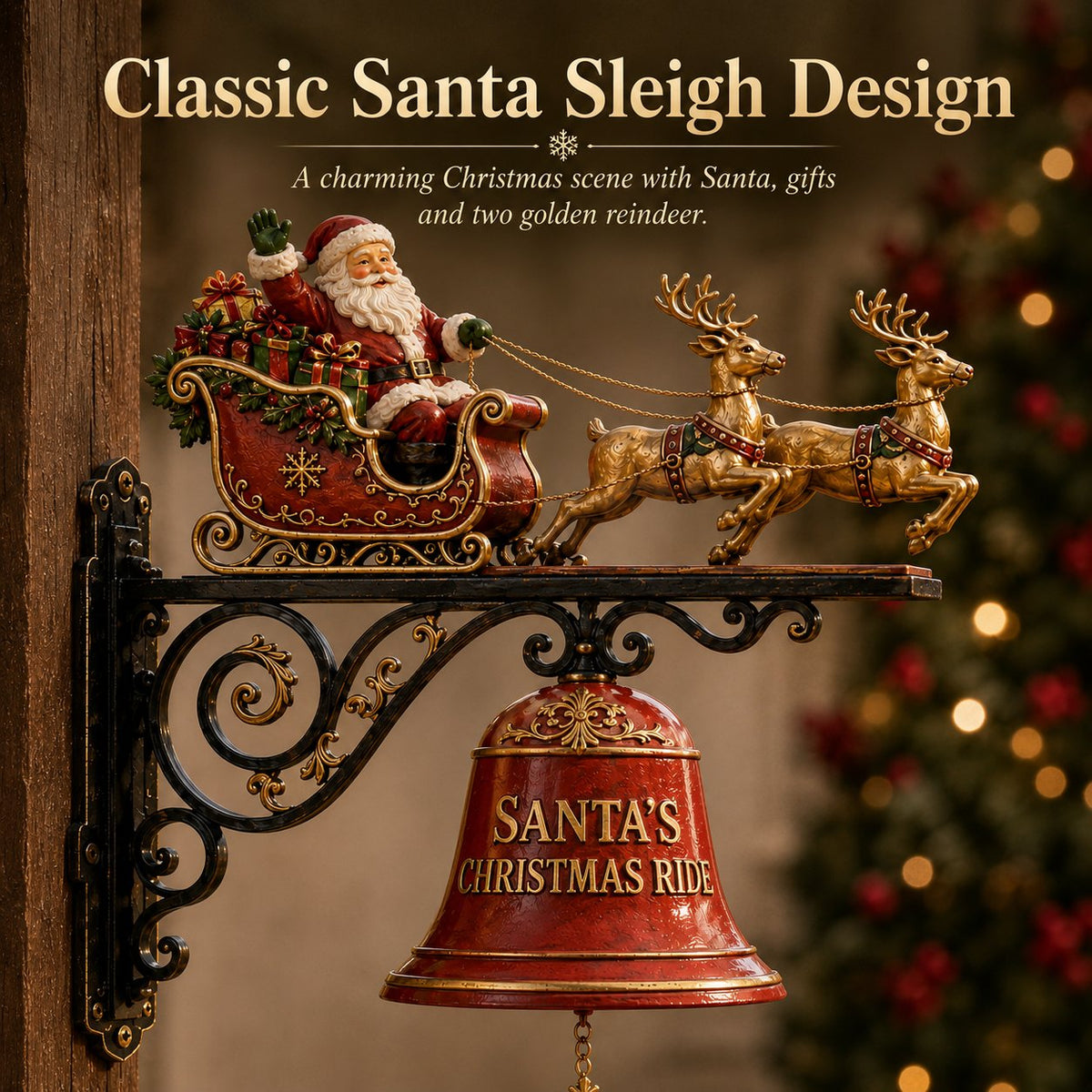 🎅🔔 Santa’s Sleigh Bells 🎄 Charming Christmas Decoration