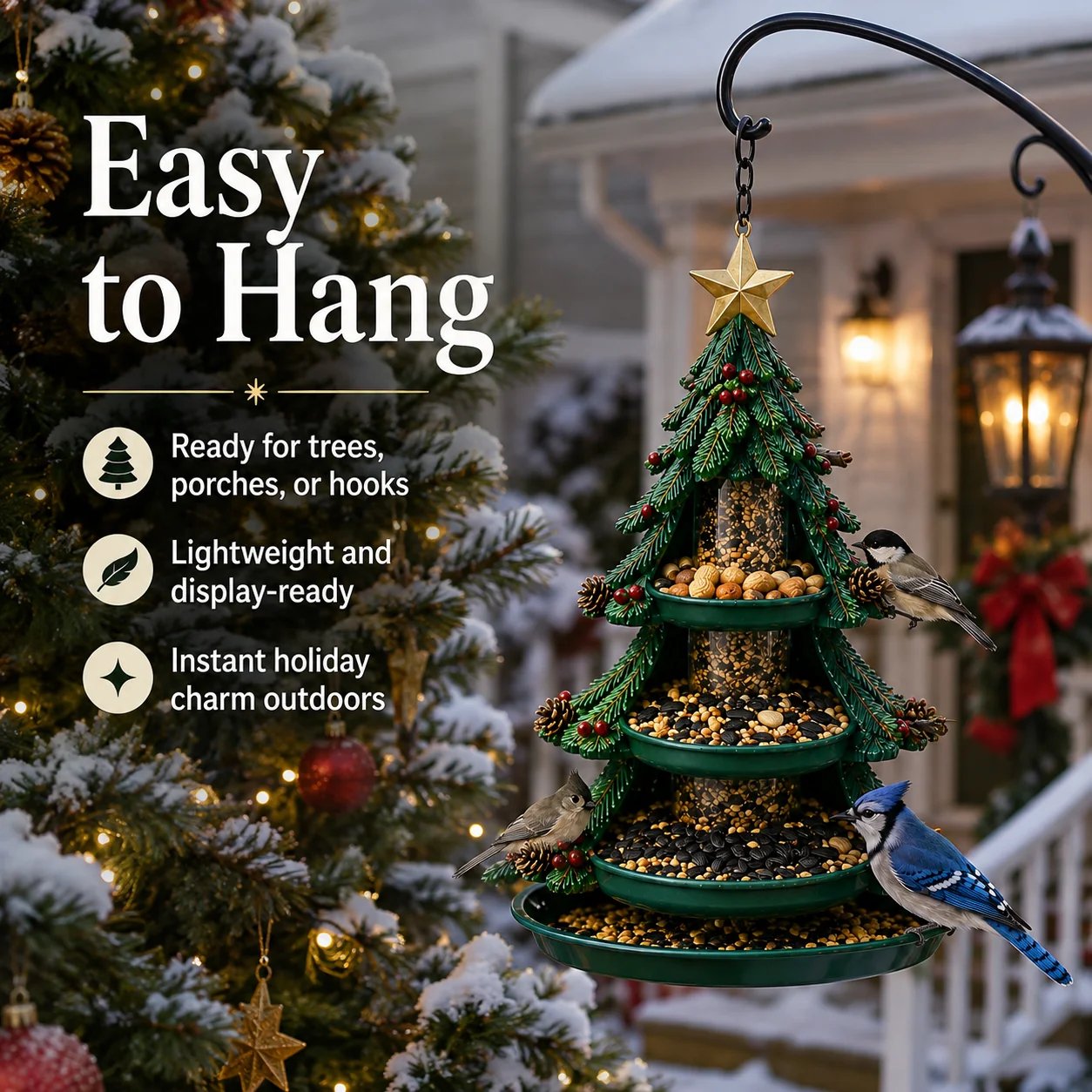 🐦Christmas Themed Bird Feeder Set | Decorative Hanging Backyard Feeders