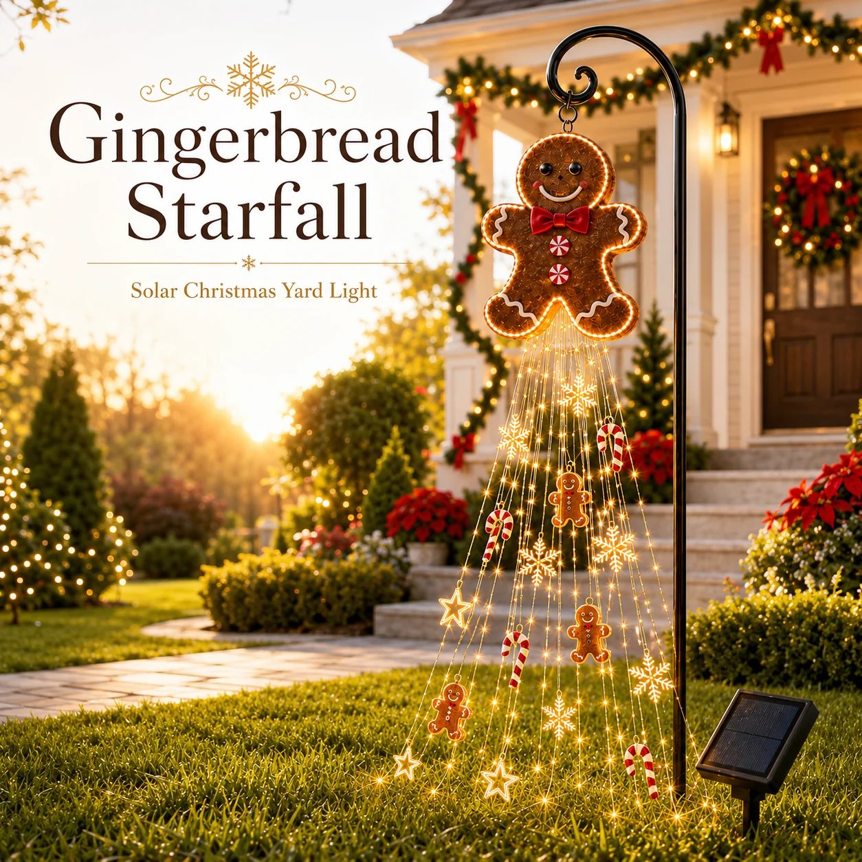 🎄 Gingerbread Magic Solar Holiday Yard Light