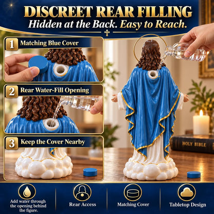 ✝️ Ahlwocore Illuminated Jesus Cloud Mist Humidifier – Warm Halo Light & Faith-Inspired Home Décor