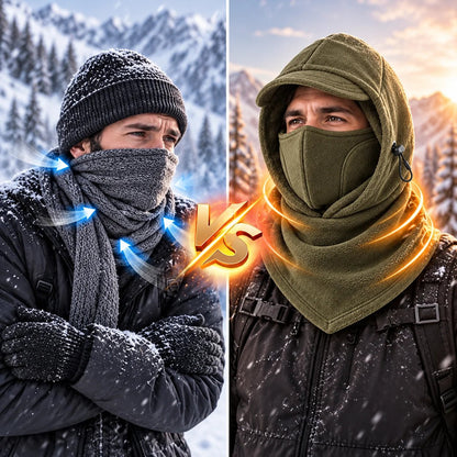 🔥Last Day 52% OFF🔥❄️3-in-1 Fleece Winter Hood – Adjustable Face & Neck Coverage