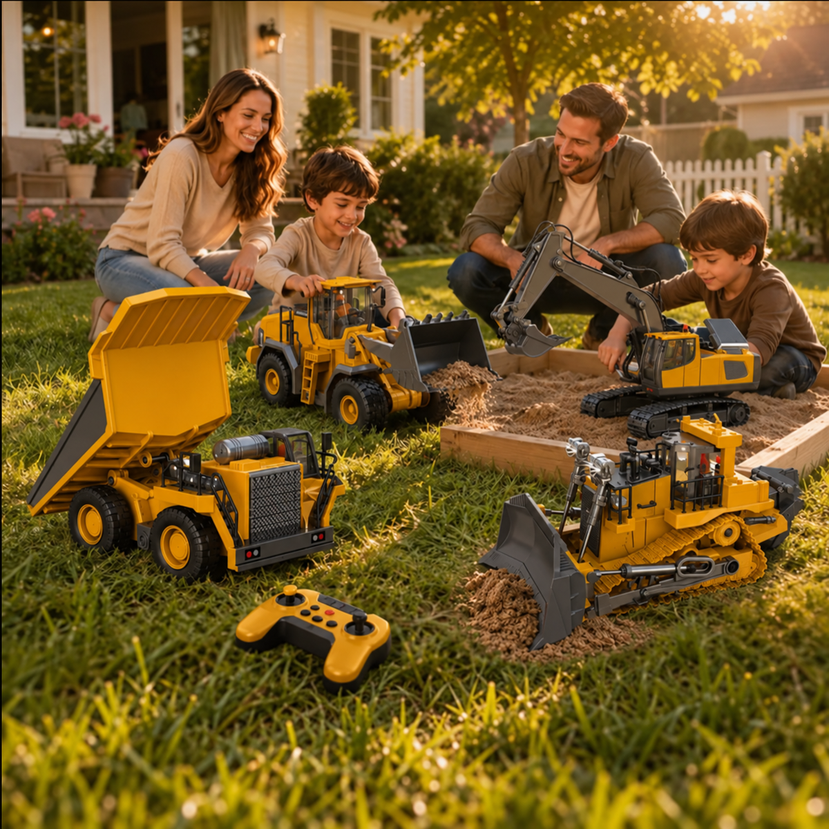 🔥 50% OFF 🎁4-Vehicle RC Construction Set🚜 Built For Little Builders(Free Shipping✈️)