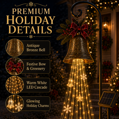 🔔Perfect Christmas Moment🎄 Christmas Bell Cascade Solar Yard Light✨