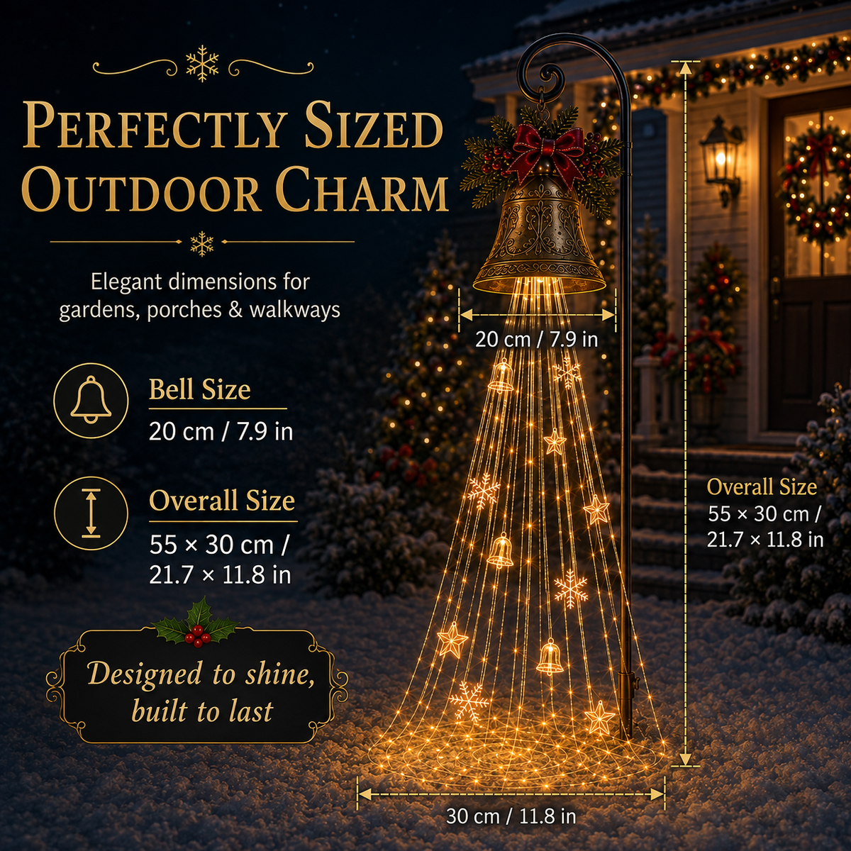 🔥2026 Hot Sale 🎄🔔Solar Christmas Bell Yard Lights