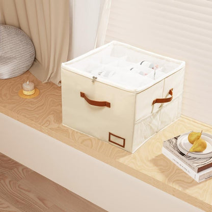 👟Space-Saving Fabric Shoe Storage Box with Clear Lid