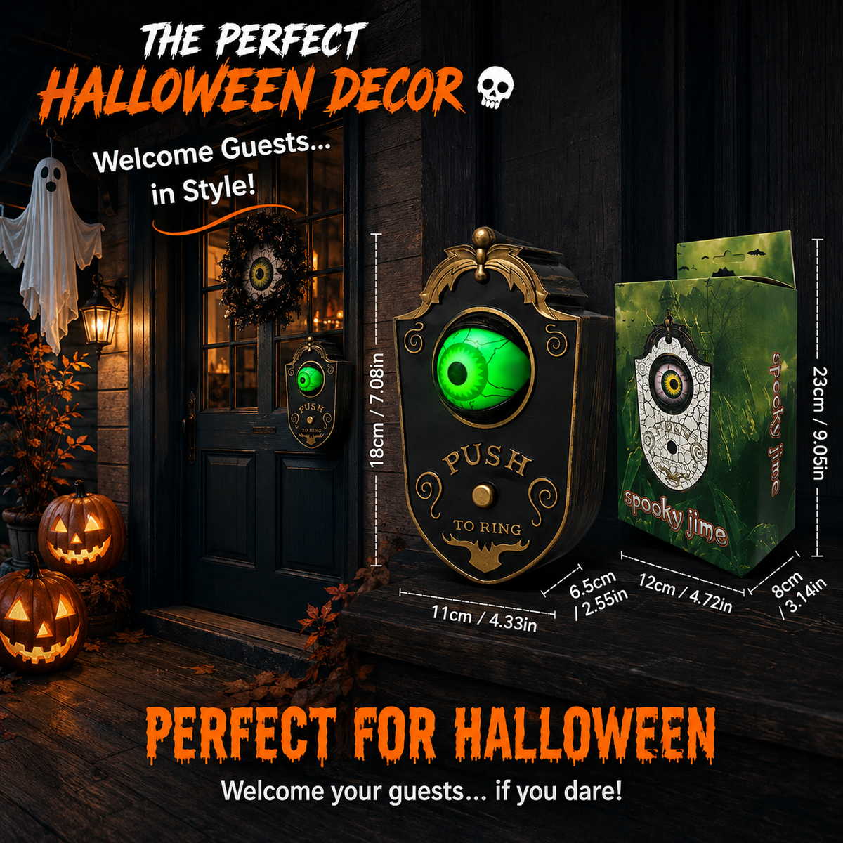 👁️ Animated Eyeball Doorbell with Light & Sound