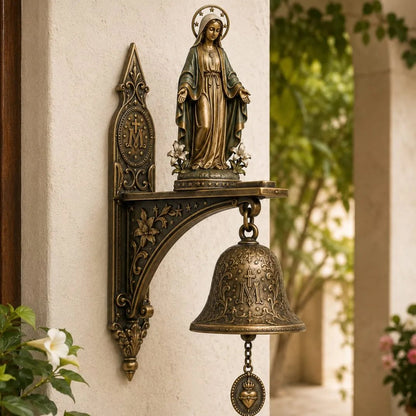 ✨ Our Lady of Grace Miraculous Medal Wall Bell – A Meaningful Catholic Gift for Mom, Grandma & Women of Faith