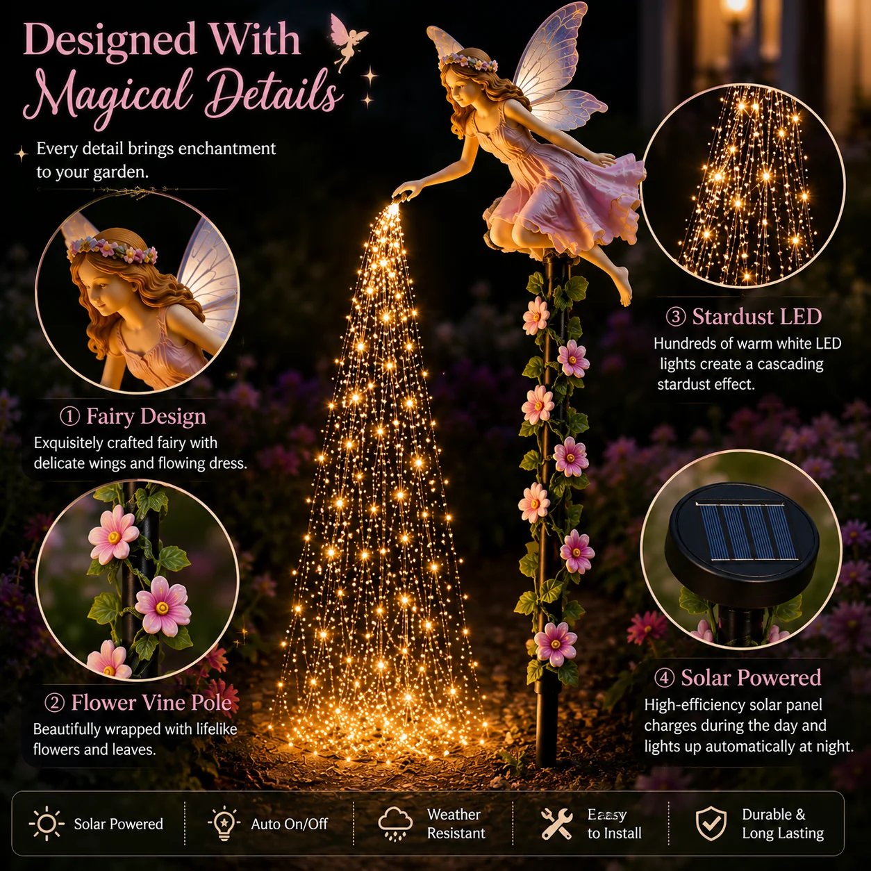 🔥Today 49% OFF🧚‍♀️Fairy Sprinkling Magic Dust Garden Light🌸