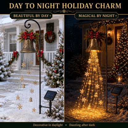 🔔Perfect Christmas Moment🎄 Christmas Bell Cascade Solar Yard Light✨