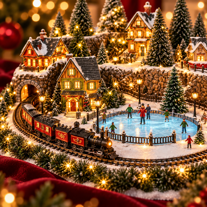 🎄✨ magical lighted christmas village – animated holiday decoration with festive charm 🎁