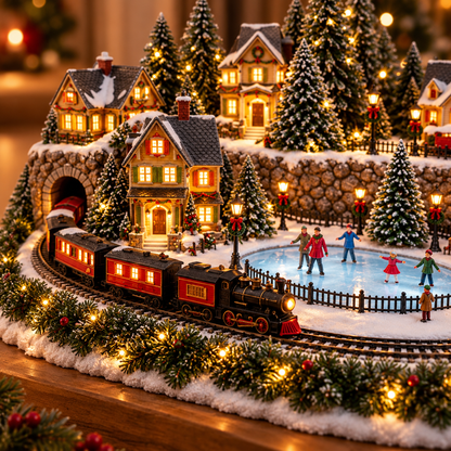 🎄✨ magical lighted christmas village – animated holiday decoration with festive charm 🎁