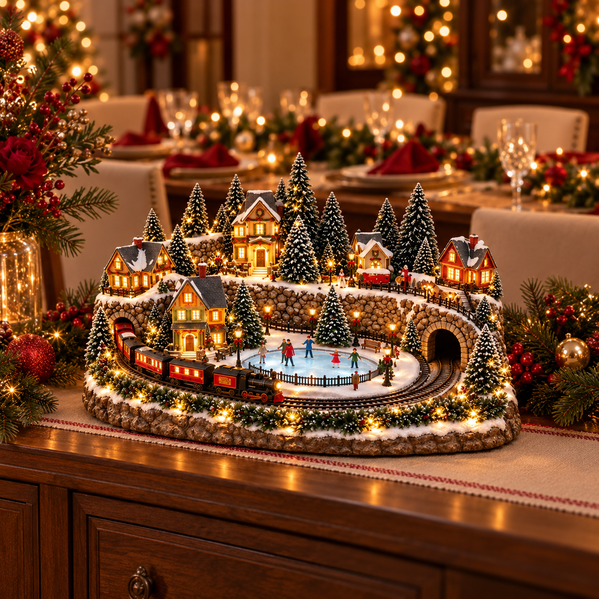 🎄✨ magical lighted christmas village – animated holiday decoration with festive charm 🎁