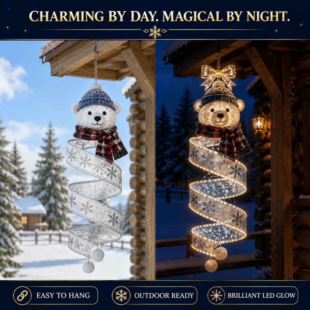 ✨Last day for 53% off🎄 Christmas Magic Spiral Hanging LED Light – 3 Festive Designs ✨
