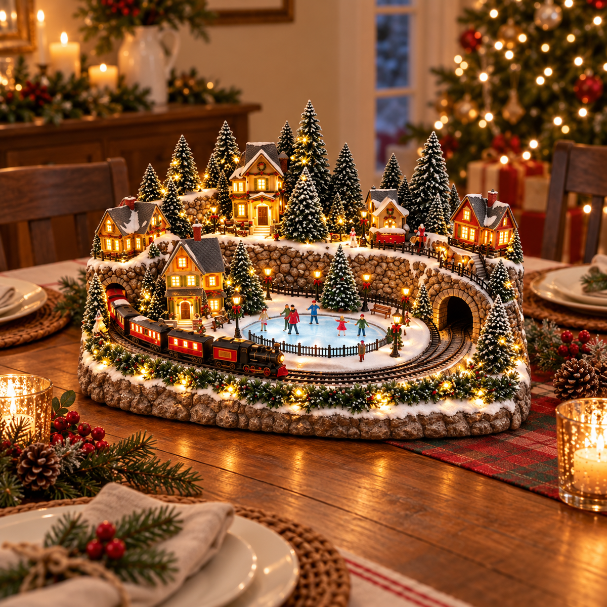 🎄✨ magical lighted christmas village – animated holiday decoration with festive charm 🎁
