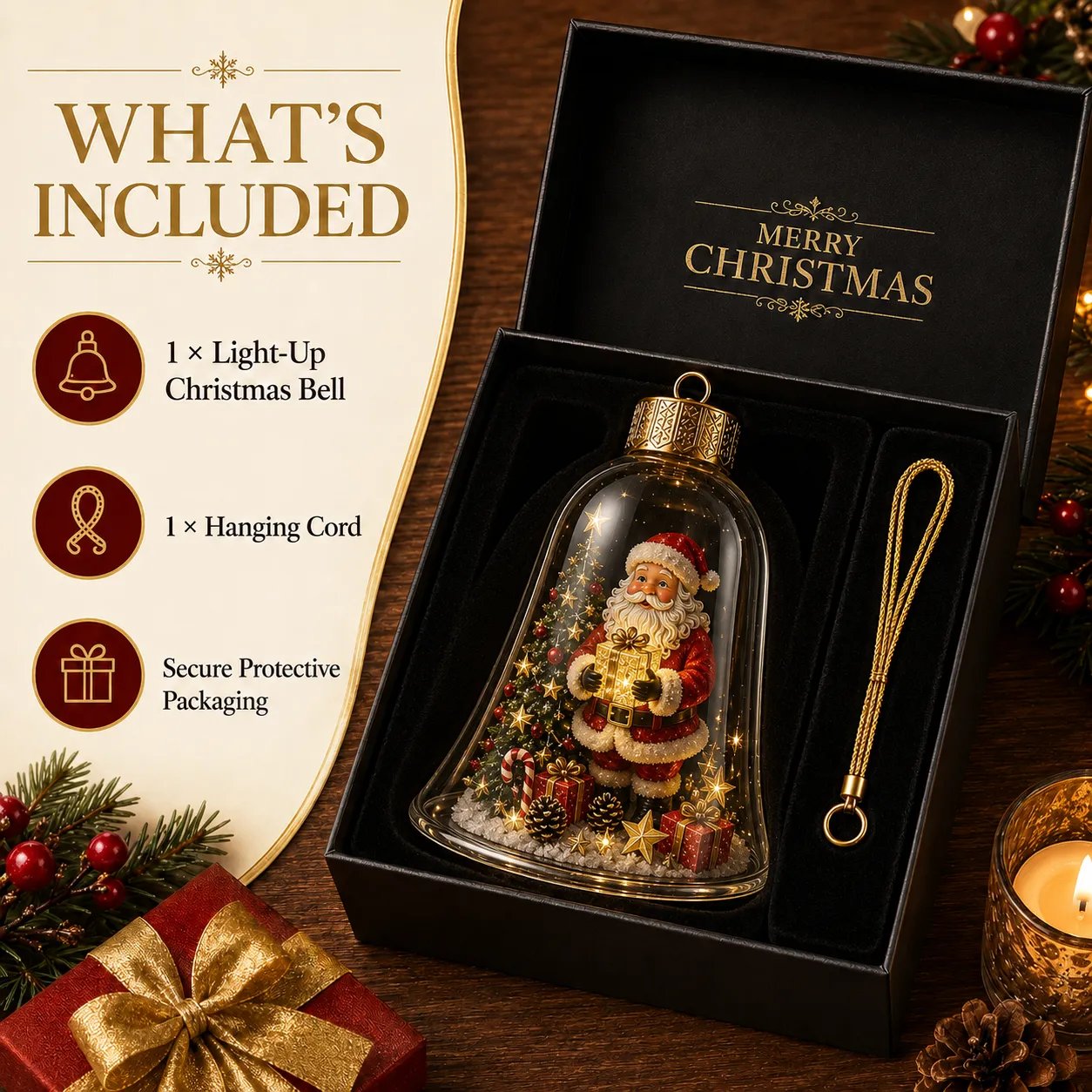 ✨🎄 Illuminated Christmas Story Ornament – Light‑Up Mini Holiday Scene
