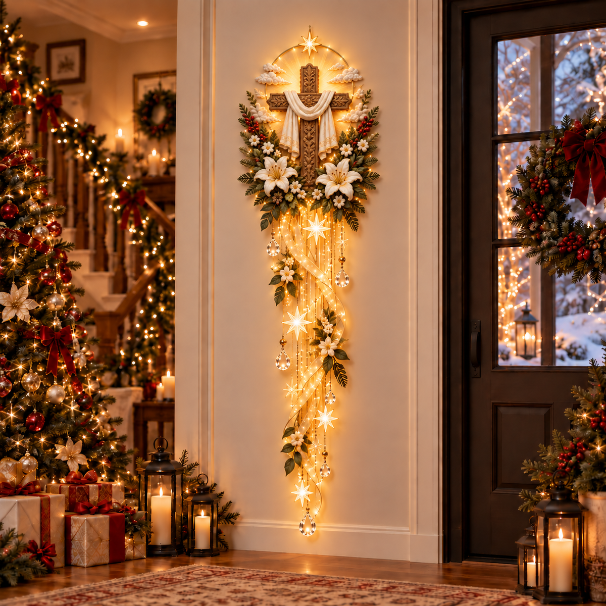 ⏳ Last Day 52% OFF – ✝️ Nativity Starfall Wall Light | Warm Golden Bethlehem Glow for Christmas Walls & Faith-Filled Homes ⭐