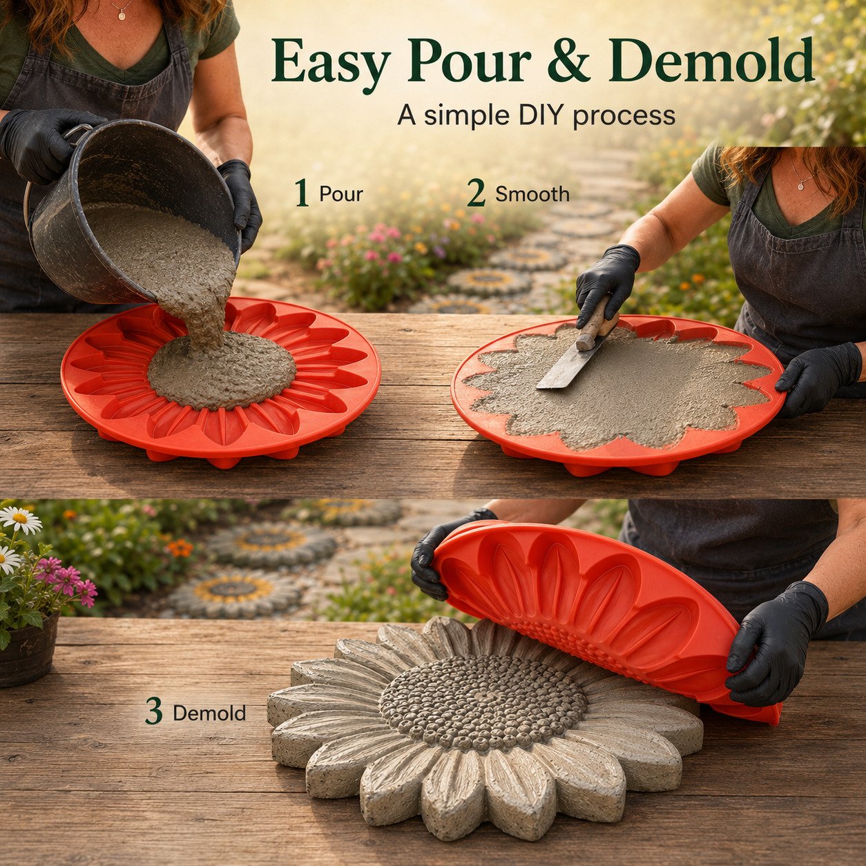 💥LAST DAY｜55% OFF 🌻Reusable Sunflower Stepping Stone Mold