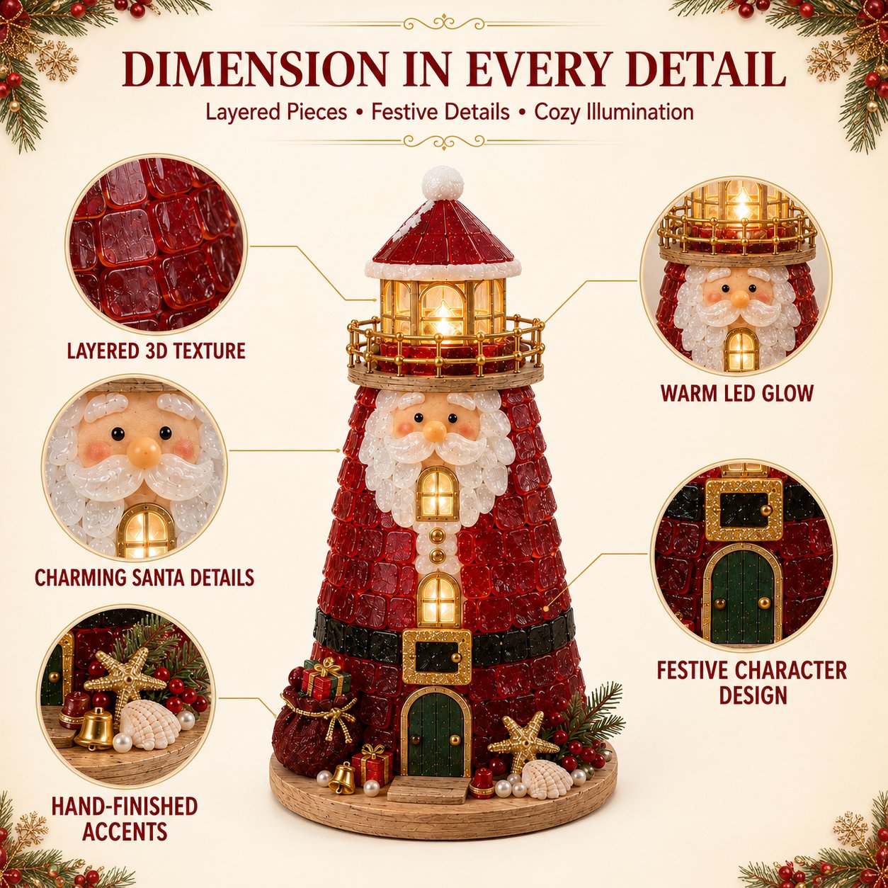 ✨Light‑Up Christmas Character Lighthouse | Complete DIY Craft Kit For Holiday Decor
